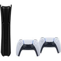PlayStation 5 Slim Digital Edition + Covers Zwart + Extra Controller Wit