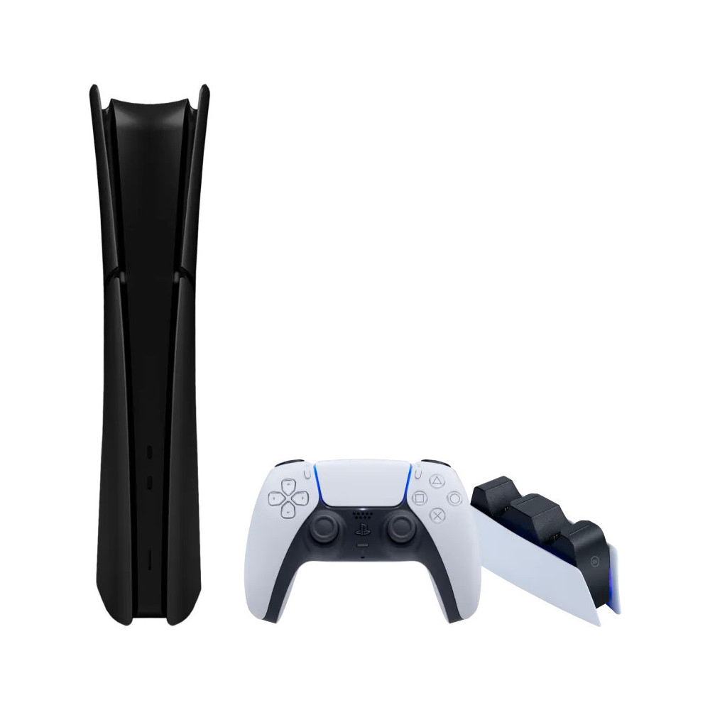 PlayStation 5 Slim Digital Edition + Covers Zwart + Oplaadstation PlayStation 5 Slim Digital Edition + Covers Zwart + Oplaadstation