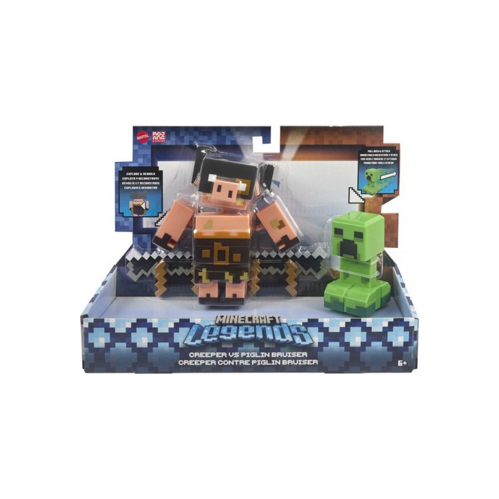 Minecraft Legends 2 Pack - Creeper vs Piglin Bruiser Minecraft Legends 2 Pack - Creeper vs Piglin Bruiser
