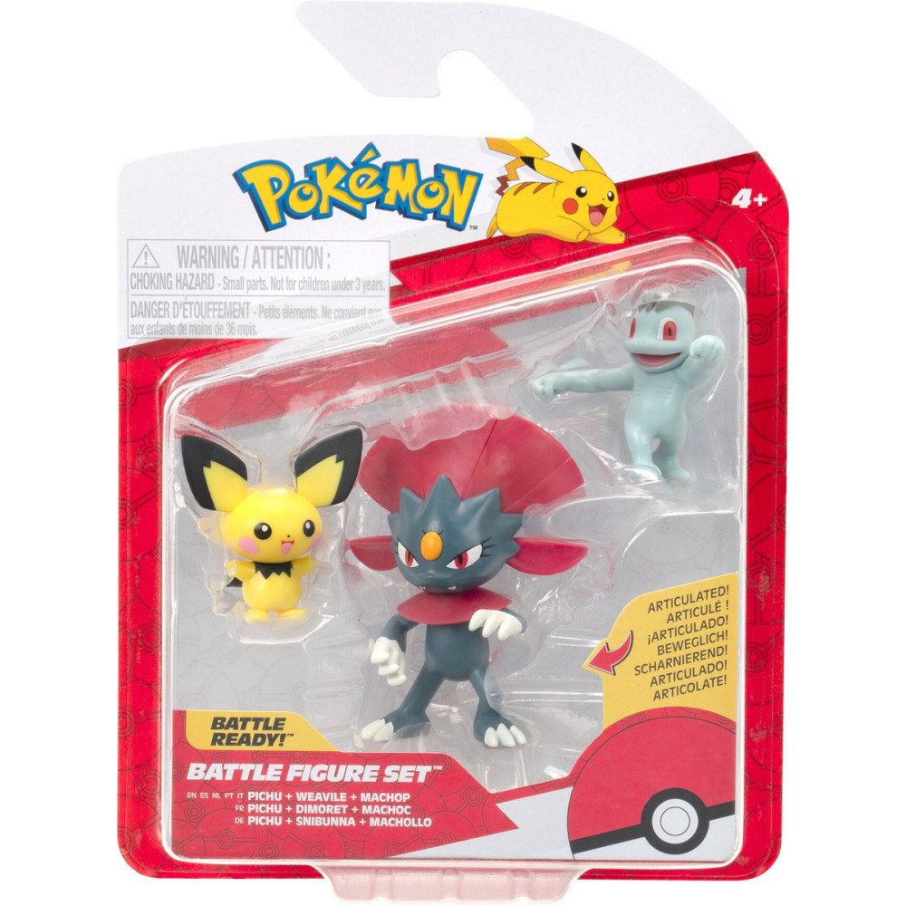 Pokemon Battle Figure Pack - Pichu, Weavile & Machop Pokemon Battle Figure Pack - Pichu, Weavile & Machop