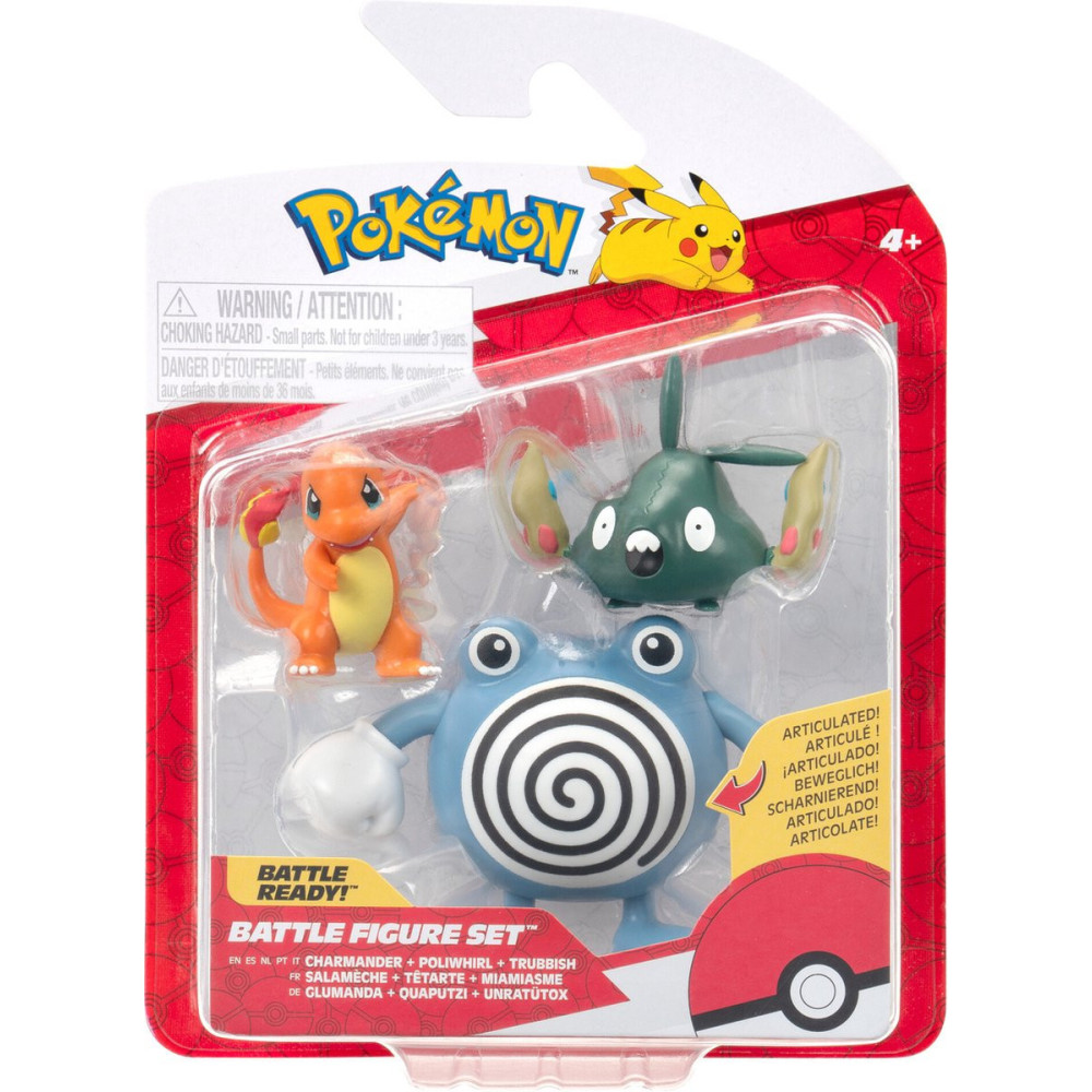 Pokemon Battle Figure Pack - Charmander, Poliwhirl & Trubbish Pokemon Battle Figure Pack - Charmander, Poliwhirl & Trubbish