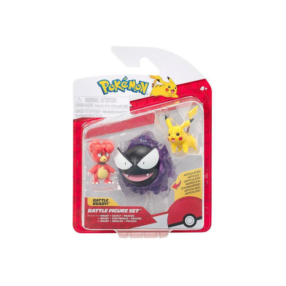 Pokemon Battle Figure Pack - Magby, Gastly & Pikachu Pokemon Battle Figure Pack - Magby, Gastly & Pikachu