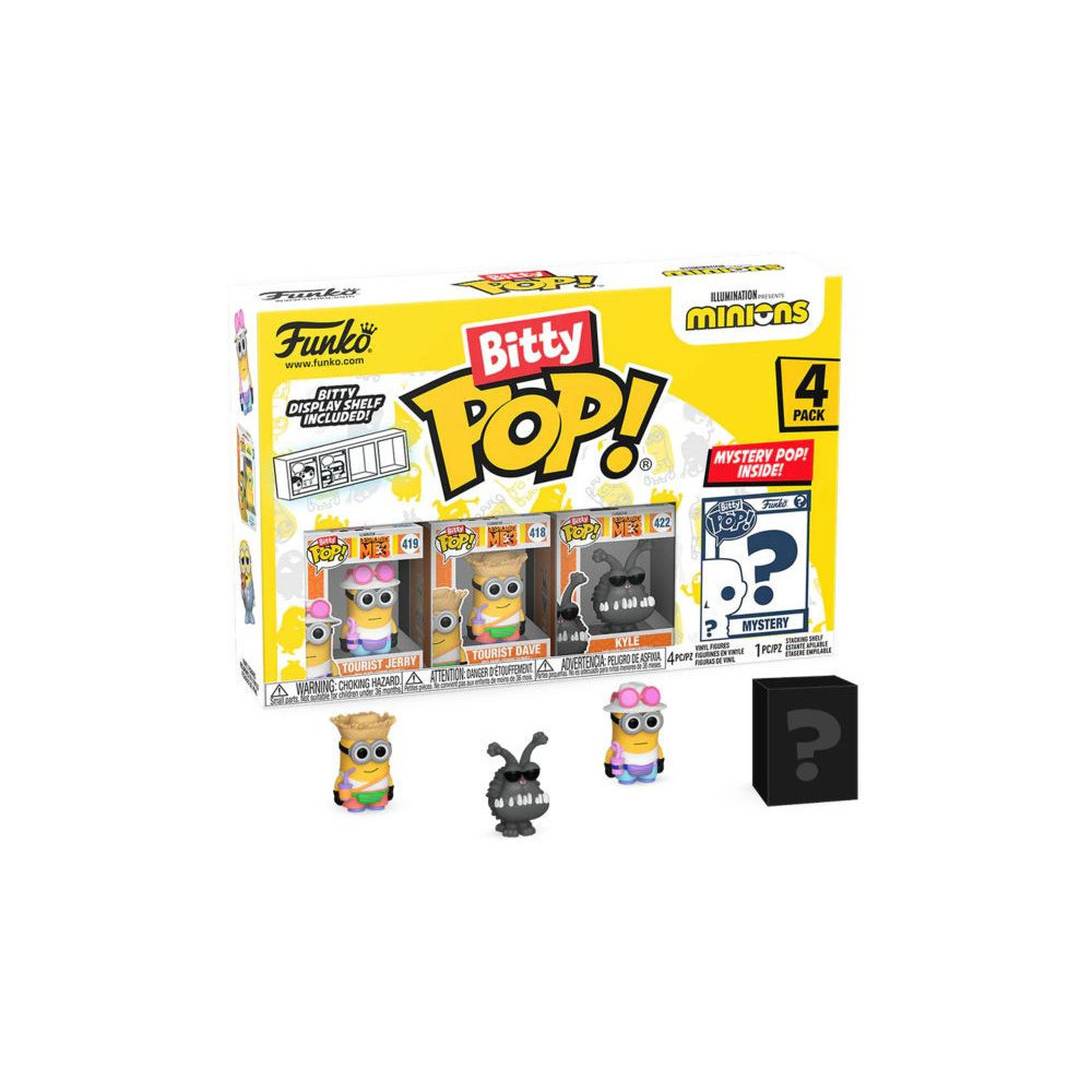 Minions Funko Bitty Pop! 4-Pack: Tourist Jerry / Tourist Dave / Kyle Minions Funko Bitty Pop! 4-Pack: Tourist Jerry / Tourist Dave / Kyle