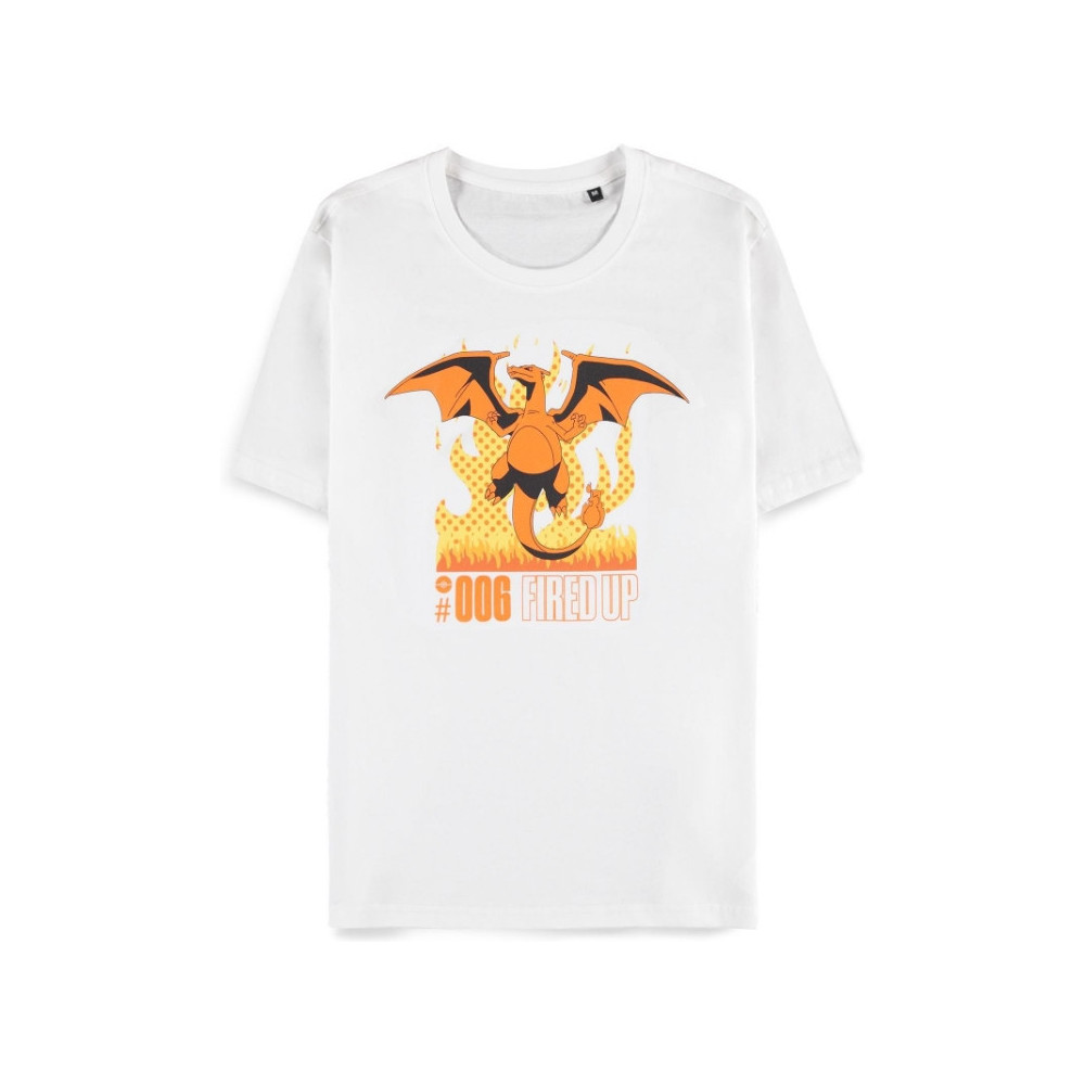 Pokémon - Charizard - White Men's Short Sleeved T-shirt Pokémon - Charizard - White Men's Short Sleeved T-shirt
