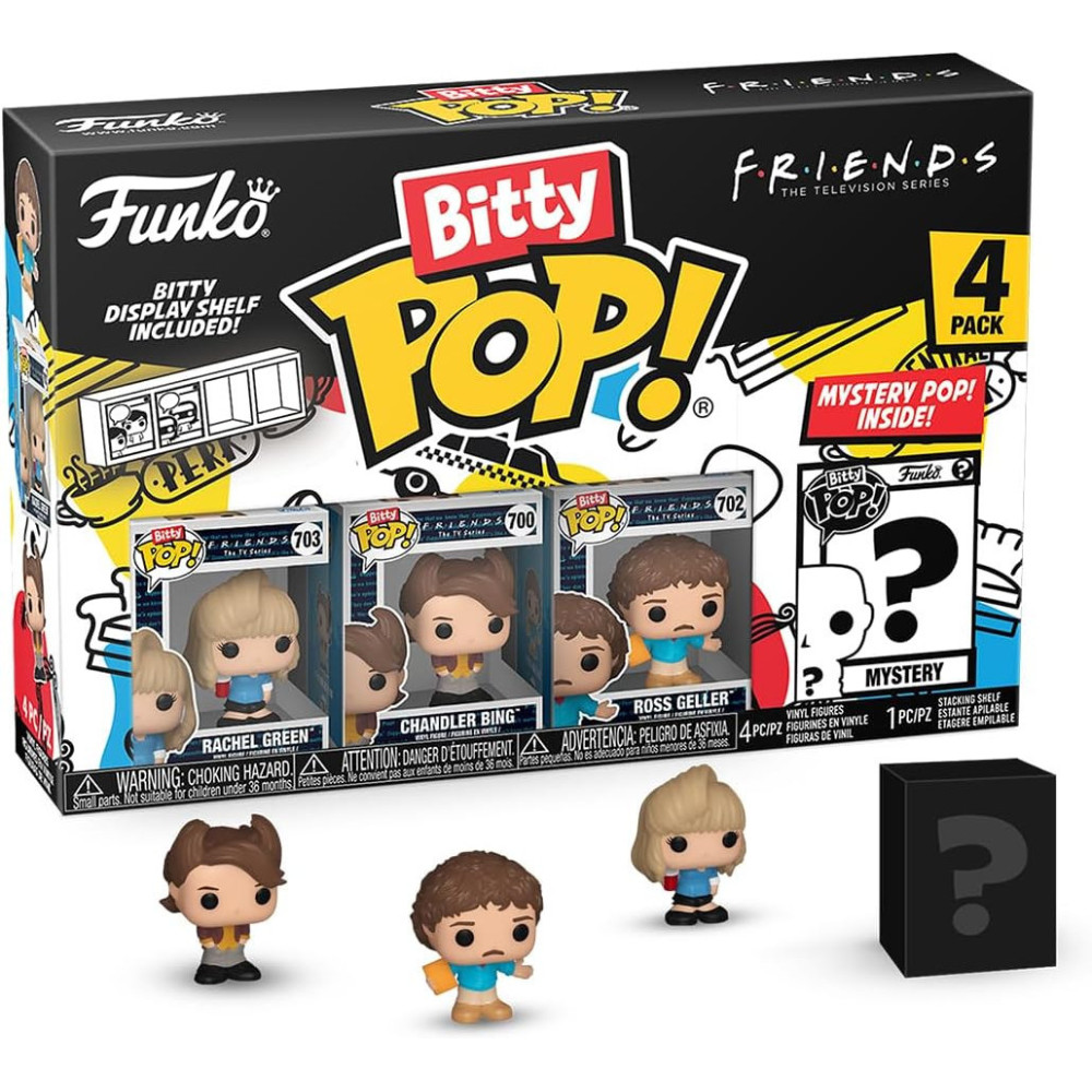 Friends Funko Bitty Pop! 4-Pack: Rachel Green / Chandler Bing / Ross Geller Friends Funko Bitty Pop! 4-Pack: Rachel Green / Chandler Bing / Ross Geller