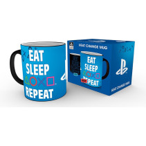 Playstation Heat Change Mug - Eat Sleep Repeat