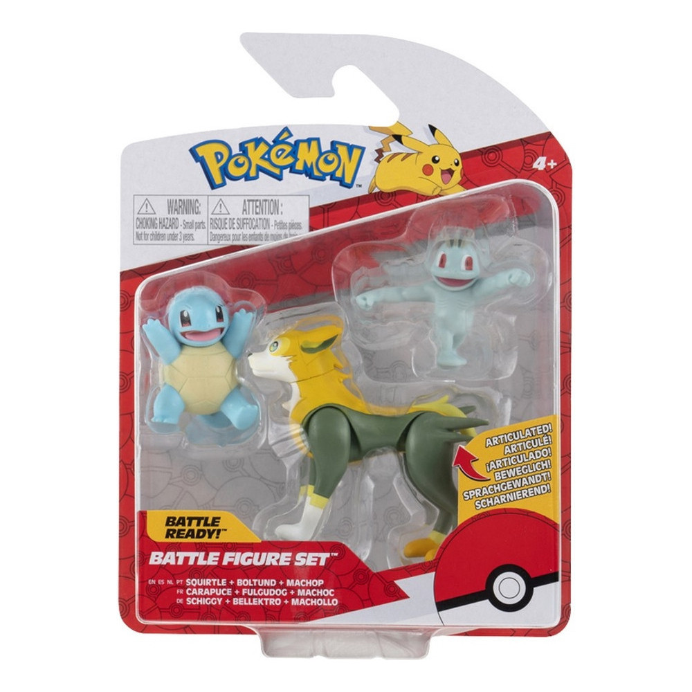 Pokemon Battle Figure Pack - Boltund, Squirtle & Machop Pokemon Battle Figure Pack - Boltund, Squirtle & Machop