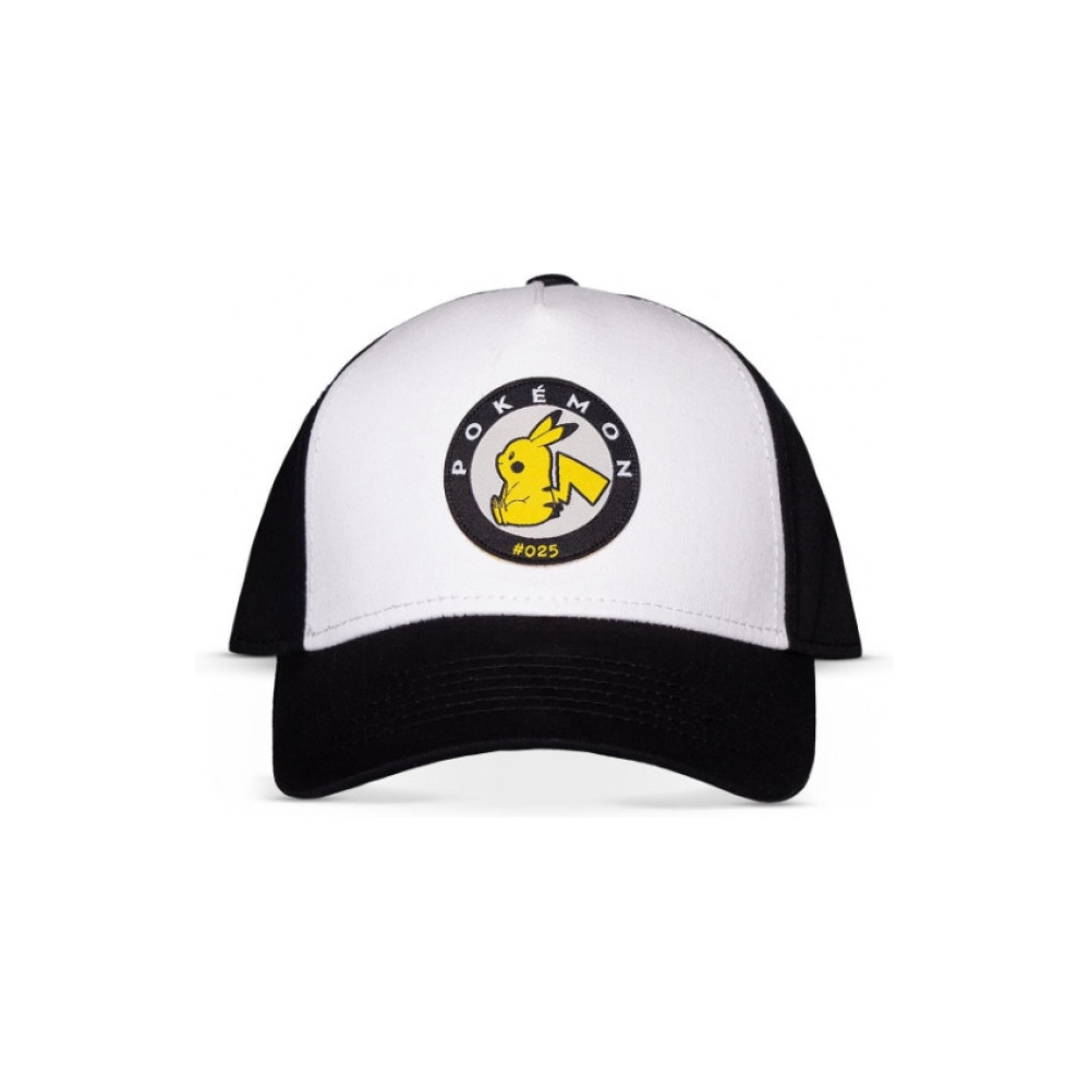 Pokémon - Men's Adjustable Cap Pikachu White/Black Pokémon - Men's Adjustable Cap Pikachu White/Black
