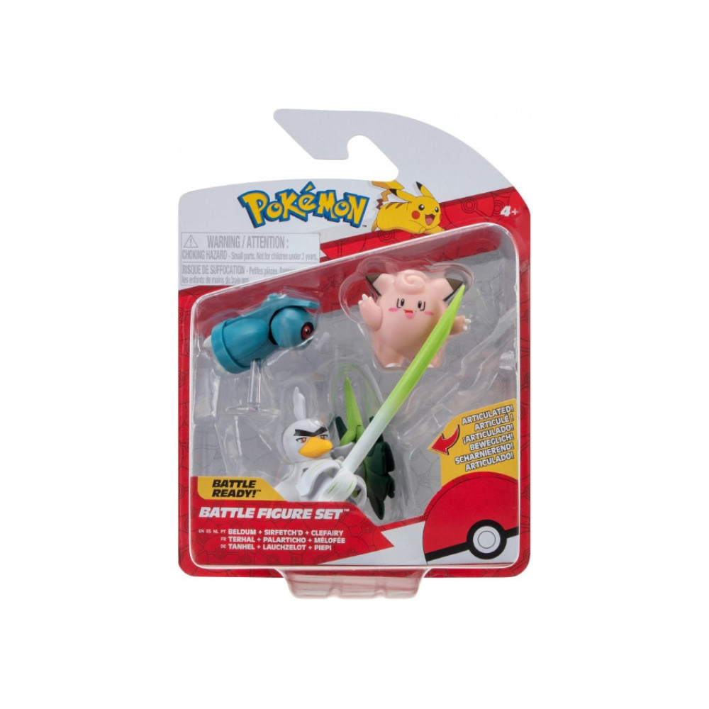 Pokemon Battle Figure Pack - Beldum, Sirfetch'd & Clefairy Pokemon Battle Figure Pack - Beldum, Sirfetch'd & Clefairy