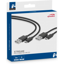 Speedlink Stream Play + Charge Cable Set (Zwart)