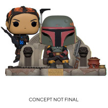 Star Wars the Mandalorian Funko Pop Vinyl: Boba Fett and Fennec Shand on Throne