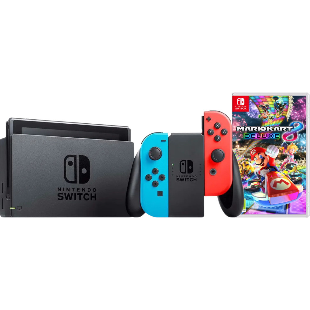 Nintendo Switch Rood/Blauw + Mario Kart 8 Deluxe Nintendo Switch Rood/Blauw + Mario Kart 8 Deluxe