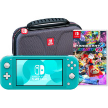 Nintendo Switch Lite Turquoise + Mario Kart 8 Deluxe + Bigben Beschermtas