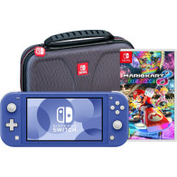 Nintendo Switch Lite Blauw + Mario Kart 8 Deluxe + Bigben Beschermtas