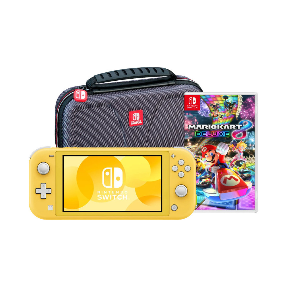 Nintendo Switch Lite Geel + Mario Kart 8 Deluxe + Bigben Beschermtas Nintendo Switch Lite Geel + Mario Kart 8 Deluxe + Bigben Beschermtas