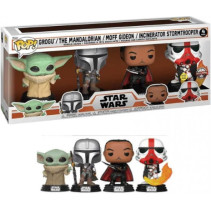 Star Wars Funko Pop Vinyl 4-Pack: Grogu, Mandalorian, Moff Gideon & Incinerator Stormtrooper Glow in the Dark