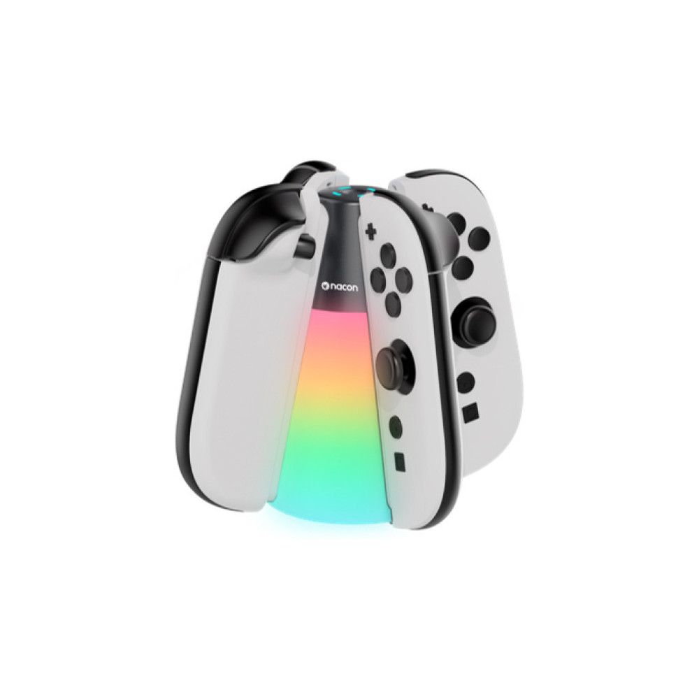 Nacon Switch 2 Quad Charger For 4 Joy-Con Controllers met RGB Effect Nacon Switch 2 Quad Charger For 4 Joy-Con Controllers met RGB Effect