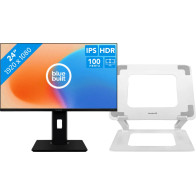 BlueBuilt 24 inch Full HD + BlueBuilt Verstelbare Laptopstandaard 10 - 17 Inch