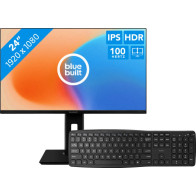 BlueBuilt 24 inch Full HD + BlueBuilt Draadloos USB Toetsenbord QWERTY